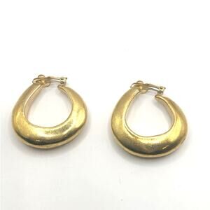 Vaubel Signed Gold Hoop Earring 14 Clip On Jewelry 2014 Gold Plated Chunky